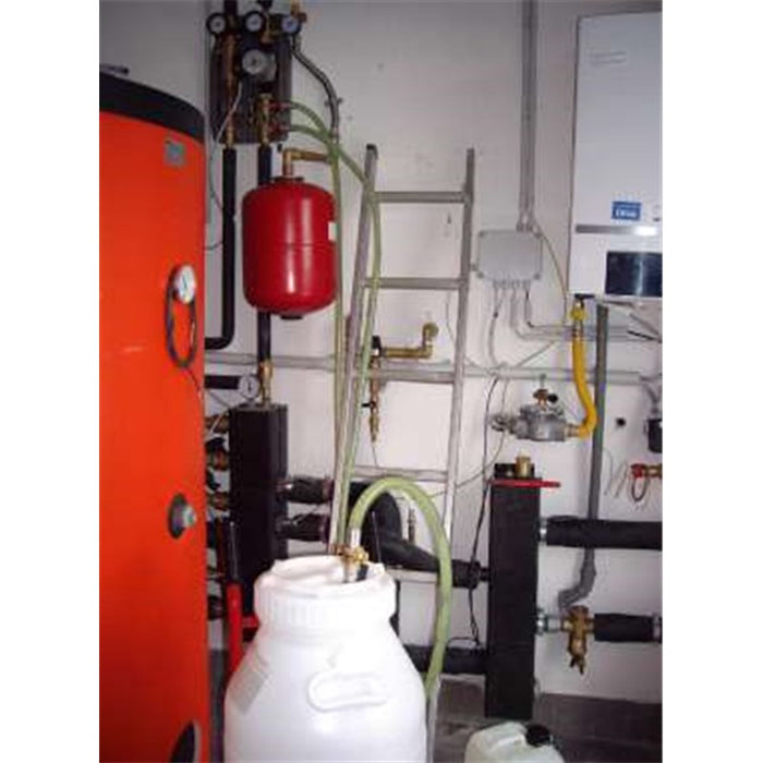 Pump for filling, rinsing and bleeding heating air