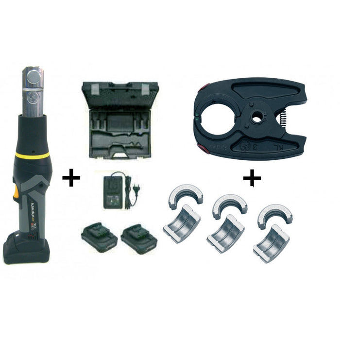 Press fitting Tool MINI32 Battery-powered Klauke with the jaw for interchangeable dies and battery