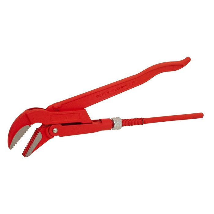 Swedish flat-type pipe wrench at a 45° angle